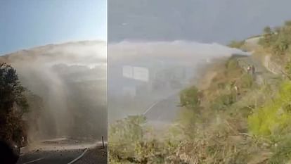 मसूरी-यमुना पुनर्गठन पेयजल योजना की मुख्य पाइप लाइन फटी